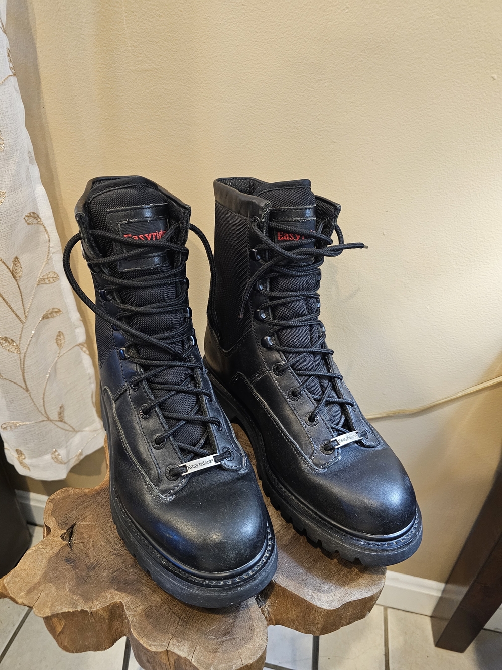 Vintage Easyriders Black Leather Motorcycle Combat Riding Boot